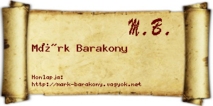 Márk Barakony névjegykártya